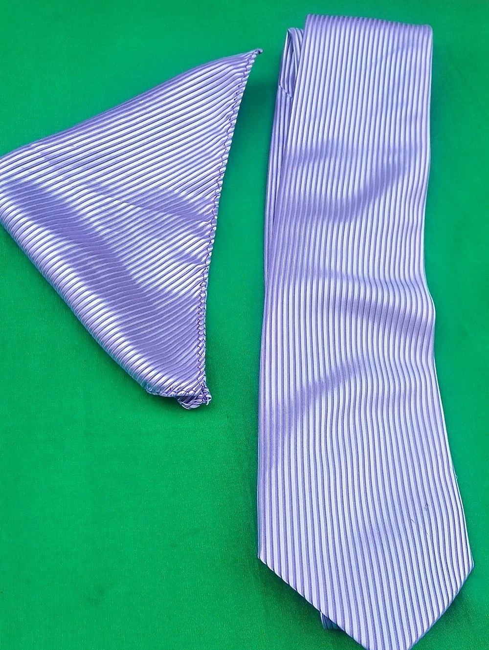Giorgio Ferraro Men's Striped Tie & Pocket Square in Purple